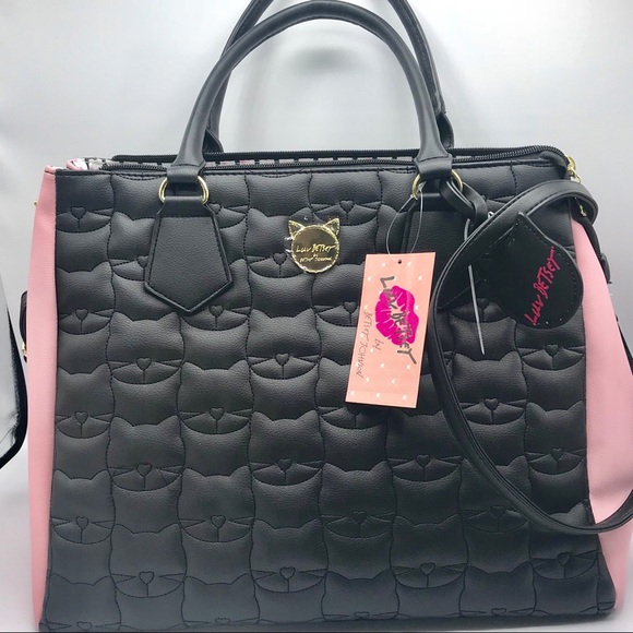 betsey johnson quilted cat purse